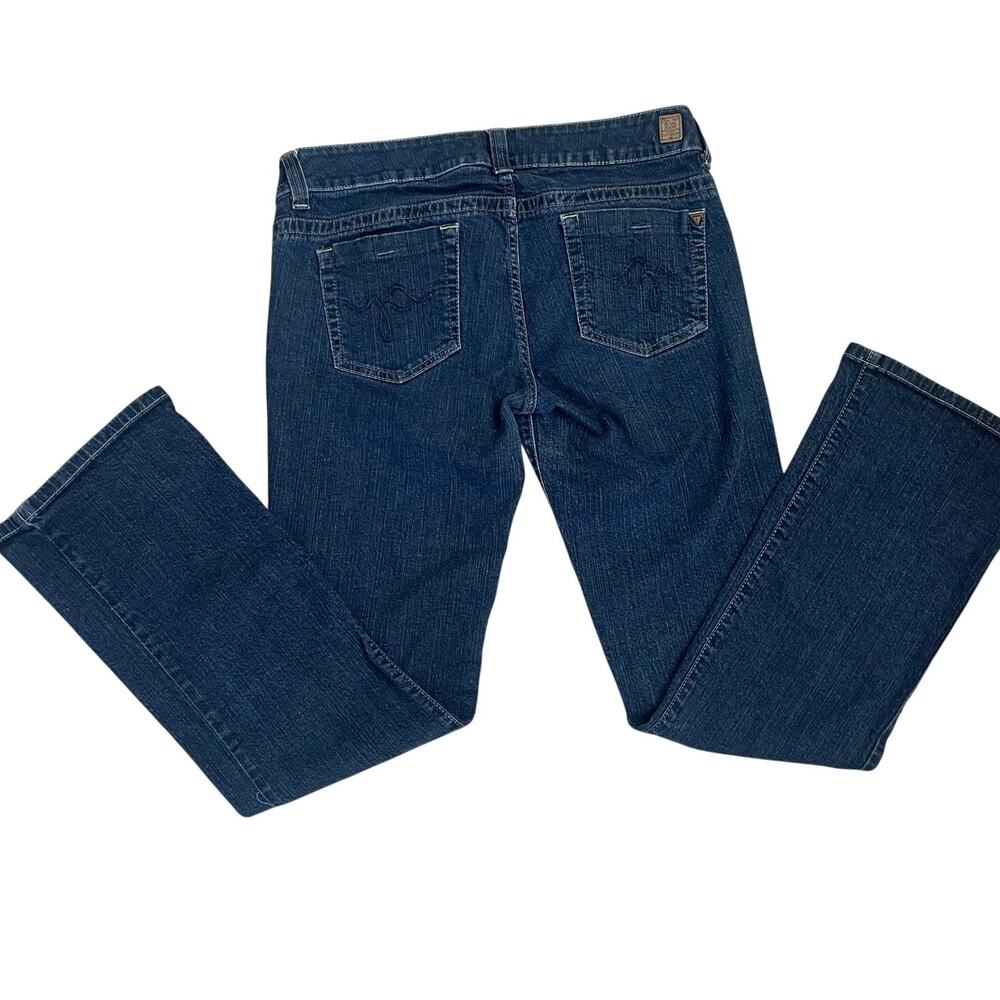 Guess Vintage Dark Wash Bootcut Jeans Size 32 Low Rise Stretch Denim